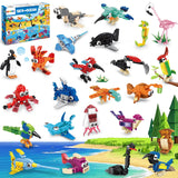 MOONTOY 24 Pack Party Favors for Kids, 3-in-1 Mini Animals Building Blocks Sets for Easter, Birthday, Goodie Bag Stuffers, Class