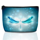 Blue Glowing Dragonfly Cosmetic Bag Abstract Makeup Bags,Travel Make up Bags for Women Girls Cute Zipper Pouch Toiletry Organize