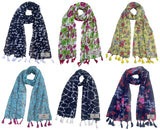 Fusfus WomenS Printed Chiffon Scarves And Stoles, Free Size(Multicolour, Fs2065) Pack Of 6 (Multicolor4)