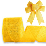 JaoZuyard Gold Yellow Burlap Ribbon 1-1/2 inch X 10 Yard Natural Burlap Ribbons Woven Wired Ribbon DIY Handmade Edging Productio