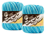 Lily Sugar N Cream Yarn Medium Gauge 100% Cotton 2.5 oz Natural Stripe Set of 22