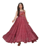 Wedani Faux Georgette Anarkali Kurta Set For Women (In Alpha L Regular Maroon),MAROON,L