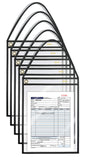 Better Office Products Shop Ticket Holders with Hanging Strap, 9 x 12 Inches, Both Sides Clear, Stitched Black Heavy Duty Canvas