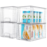 Vtopmart 4Pack Large Stackable Kitchen Pantry Storage Drawers, Clear Organizer Bins with Handles, Acrylic Drawer Organizers for 