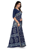 Tamaira Fashion Womens Plain Weave Pure Cotton Saree Without Blouse Piece(2476_Navy Blue)