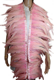9 Color 2 Yard Long,10-12 inch Height Rooster Coque Feather Fringe Trim, for Skirt Dress Costume Roster Feather Trim (Baby Pink 