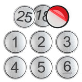 NumRealm Locker Cabinet Numbers (5cm/2) - ABS Plastic Table Numbers with Adhesive Tapes - Silver - Numbered 1 to 25