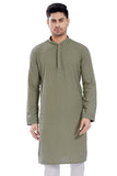 Divisive Men'S Sequince Embroidered Cotton Blend Only Slim Fit Kurta (Dkrt675_S_Olive)