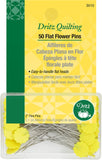 Dritz 3010 Flat Flower Pins, 2Inch (50Count) , Yellow