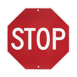 NMC TM34R Traffic Sign, STOP, 18 Width x 18 Height, Rigid Plastic, White on Red
