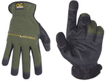 Custom Leathercraft123M Workright Open Cuff Flex Grip Work Gloves, Medium, Brown & Black
