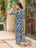 Gosriki Women'S Cotton Blend Mid Thigh Printed Co-Ord Set (J111 Blue Co-Ord-Gs_Xl_Blue_X-Large),Blue,,B0CT3PDFGP