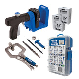 Kreg PocketHole Jig 520PRO Easy Clamping & Adjusting 360 Rotating Handle 260 Screws For Materials 1/2 to 1 1/2 Thick