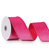 DINDOSAL Hot Pink Velvet Ribbon Wired 2.5 x 10 Yards Fuchsia Christmas Wired Ribbon for Tree,Hot Pink Christmas Ribbon for Tree 