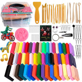 Demiwise Polymer Clay Kit 50 Colors,Oven Bake Modeling Clay Kit,Creative Clay with 19 Clay Tools and 10 Kinds of Accessories,Non