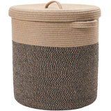 Extra Large 16 x 16 x 18 Storage Basket with Lid, Cotton Rope Laundry Hamper, Cloth Bin for Clothes, Towels, Blankets, Pillows i