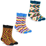 Dynamocks MenS And WomenS Combed Cotton Crew Length Socks (Pack Of 3) (Multicolour, Free Size) (Crew Sizzle + Banger + Uniqy
