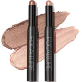 FOCALLURE 2 Pcs Cream Eyeshadow Stick,Brightener Eyeshadow Pencil Crayon,High Pigmented Eye Shadow Pen,Waterproof Long Lasting E