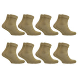 Vdangi: Men & Women Police Khaki Dress Ankle Length Comed Cotton Socks Trekking Training Free Size Pack Of 8 Pairs