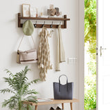 AMBIRD Wall Hooks with Shelf 28.9 Inch Length Entryway Wall Hanging Shelf Wood Coat Hooks for Wall with Shelf Wall-Mounted Coat