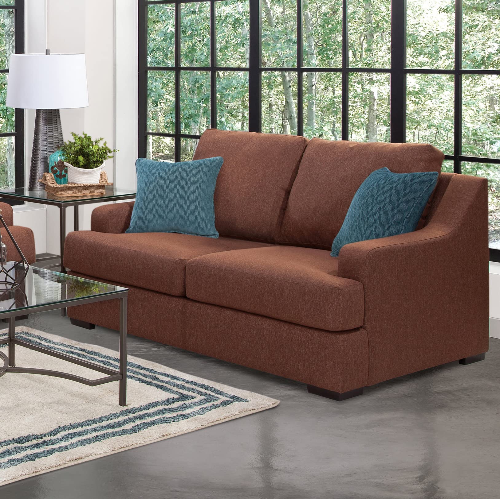 American Furniture Classics Sloped Track Loveseat, Cinnamon