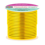 Mandala Crafts 13 Gauge Anodized Aluminum Craft Wire for Jewelry Making - 60 FT Colored Flexible Light Gold Tone Wire - Bendable
