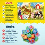 I Spy Alphabet Puzzle with Flashcards and Magnifying Glass 2ft x 3ft -Large 48 Piece Farm Animals Jigsaw Floor Puzzles for Kids