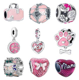 Acrobious 9PCS European Charms Beads Pendant For Bracelet, Charms for DIY Bracelets Necklace Jewellery Gift for Birthday Valenti