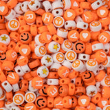 495pcs John Bead 7mm Assorted Orange Round Acrylic Alphabet Beads for DIY Craft Jewelry Bracelet Necklace Making
