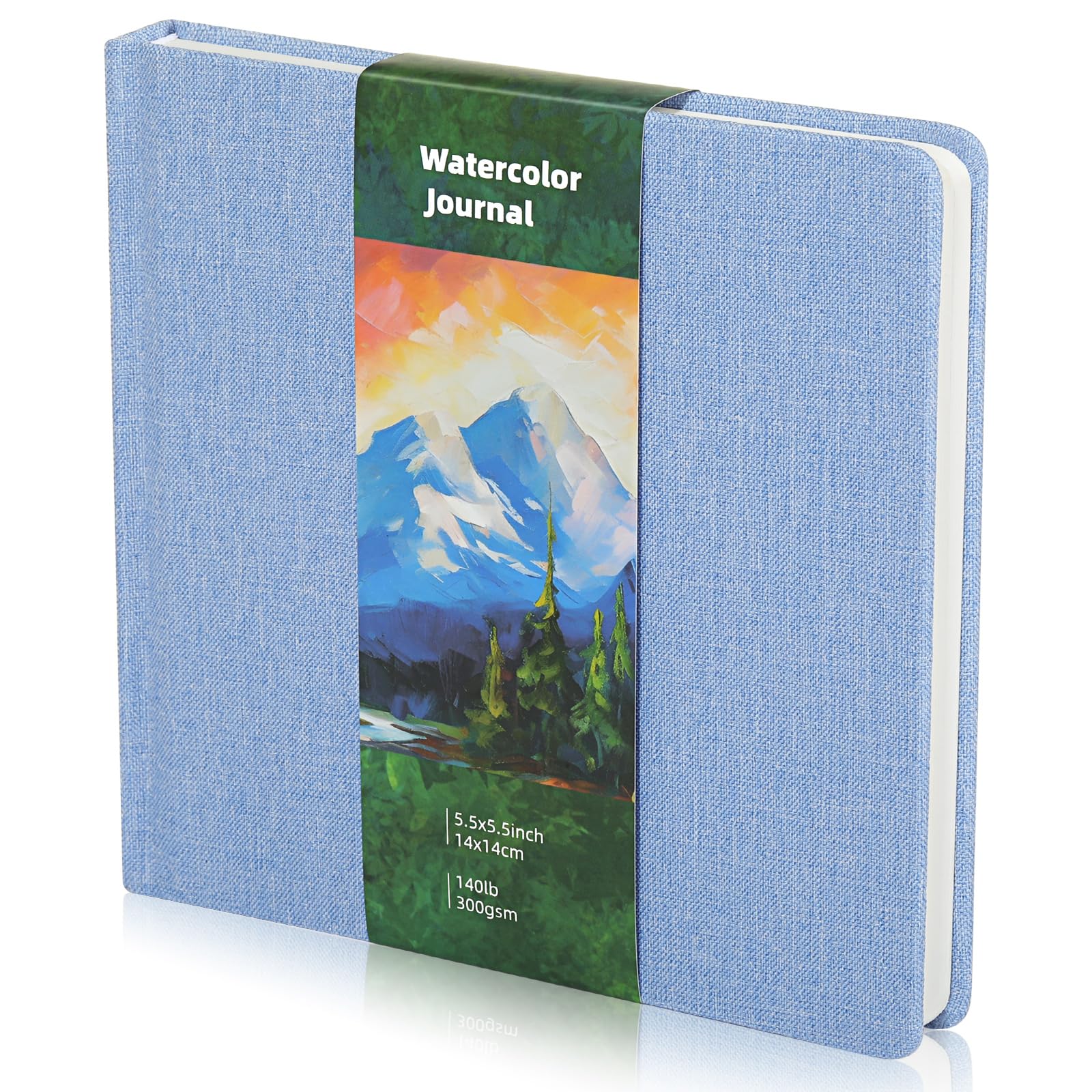 Dispowreath 5.5 x 5.5 Watercolor Sketchbook Journal Square Watercolor Notebook Cold Press 140lb 300gsm Cotton Paper 48 Pages J