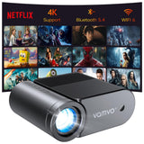 Portable Movie Projector Support 1080P 200 Display, Compatible With Fire TV Stick/PS4, for Outdoor Movies, Phone With HDMI, VGA, SD/TF, AV, USB