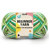 120g Green Yarn for Crocheting and Knitting; Rainbow Yarn for Beginners with Easy-to-See Stitches;Worsted-Weight Medium #4 for B