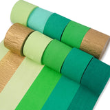 PartyWoo Green Crepe Paper Streamers 10 Rolls 820 ft Pack of Gold and Shades Green Crepe Paper for Graduation Christmas Wedding 