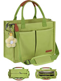 FIORETTO Women 's Canvas Tote Bag with Zipper Top, Individual Compartments, Reinforced Bottom, Trolley Sleeve & Adjustable Strap