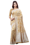 Glory Sarees Womens Banarasi Artificial Silk Saree With Blouse Piece (kara124-beige_Beige)