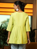 Libas Women'S Cotton Blend A-Line Kurtis (58239B_Lime Lime M