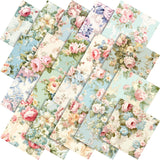 Tudomro 60 Pcs Vintage Floral Fabric Squares Bundles 10 x 10 Inch Cotton Shabby Rococo Peony Quilting Fabric Victorian Flower Fa