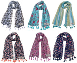 Fusfus WomenS Printed Chiffon Scarves And Stoles, Free Size(Multicolour, Fs1216) Pack Of 6 (Multicolor4)