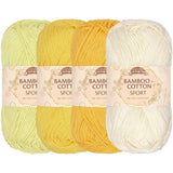 JubileeYarn Bamboo Cotton Sport Yarn - 50g/Skein - Shades of Yellow - 4 Skeins