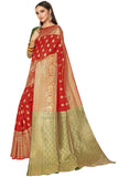 Glory Sarees Womens Banarasi Silk Saree (Wedding_Silk104Red_Red)