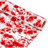 JarThenaAMCS Halloween Bloody Wrapping Paper Mini Roll 17 In x 32.8 Ft Red Blood Splatter Gift Wrap Paper for DIY Crafts Hal