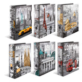 HERMA Lever Arch Files Trend Cities, Assorted, A4, 70 mm Spine, with Inner Print, Pack of 10
