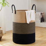 Fiona's magic 72L Large Woven Laundry Hamper, Tall Cotton Rope Storage Basket, Jute Baby Nursery Hamper for Blankets, Toys and C