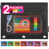 Forvencer Pencil Pouch for 3 Ring Binder, Clear Pencil Case Bag with Smooth Zipper, Pen Organizer for Girls Boys Kids, School Su