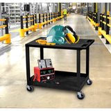 Luxor Ec21-B Cart With 1 Tub Shelf With 1 Flat Shelf, 18'' X 32'', Black