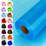 Turquoise Organza Fabric Roll Crystal Organza 12 by 50 Yards Sheer Tulle Fabric Shiny Netting for Wedding Party Backdrop Decorat