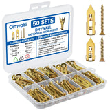 50 Sets Self Drilling Drywall Anchors with Screws - Heavy Duty Metal Expansion Wall Anchors Kit for Drywall & Sheetrock - Ideal 