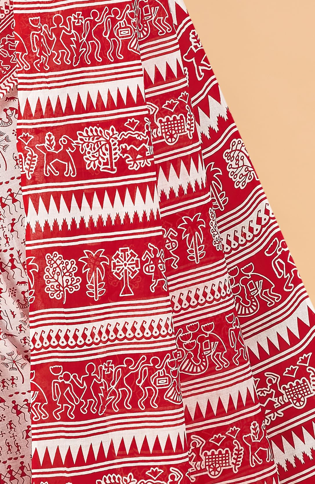 Tamaira Fashion Women'S Plain Cotton Saree (2536_White&Red