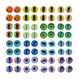 Julie Wang 6MM 100PCS Mixed Dragon Eyes Flatback Glass Cabochon Dome for Artworks Making Craft Jewelry DIY Findings about 0.24in