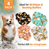 Happie Hare Scrunchies - Cotton Rounds Elastic Hair Bands - Scrunchy Hair Ties - Girls Hair Accessories - Gifts for Women (4 Pac